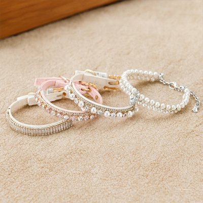 collier chien luxe en perle