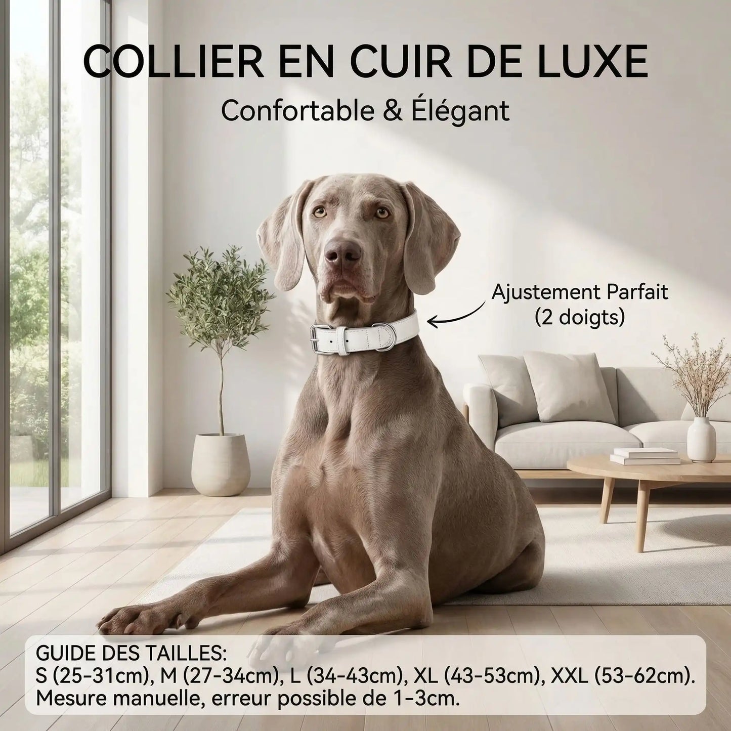Collier en cuir pour chien | Raffiné, confortable et résistant