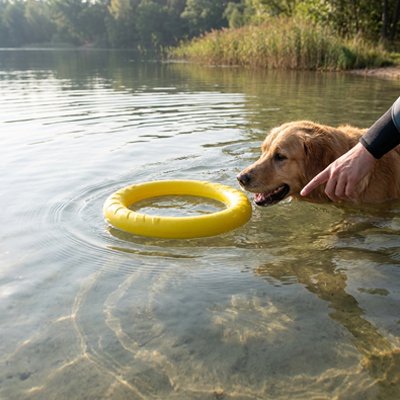 Anneau jouet chien flottant pour jeux aquatiques