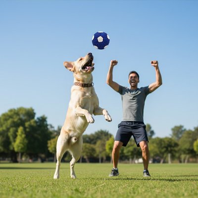 Balle Chien design inspiré du ballon de football 