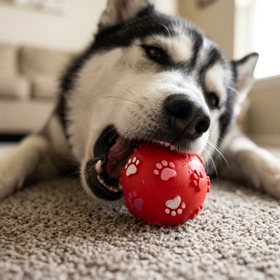 Balle pour Chien décoration avec des traces de pattes imprimées