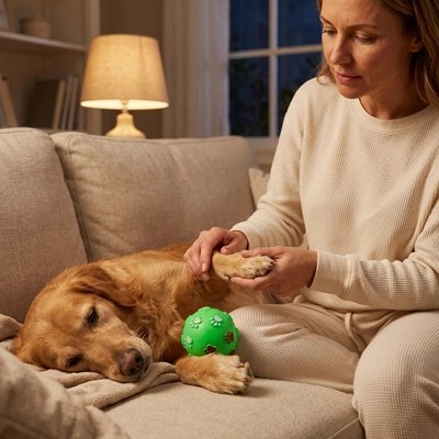 Balle pour chien facile à nettoyer