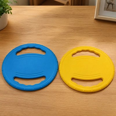 CaniPlane frisbee chien forme circulaire avec poignées intégrées: