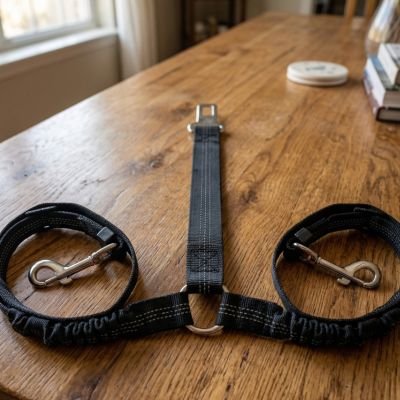 Ceinture de sécurité chien système de double attache