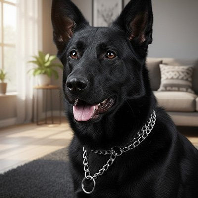 Collier de dressage pour chien metal reglable à double rangee, 