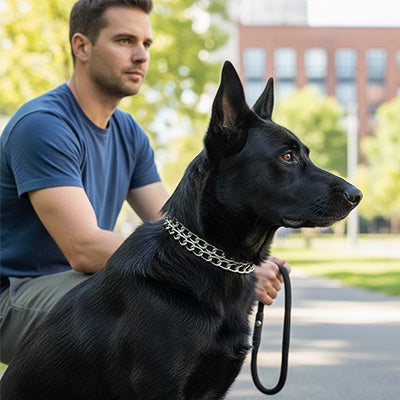 collier de dressage pour chien réglable à double rangée