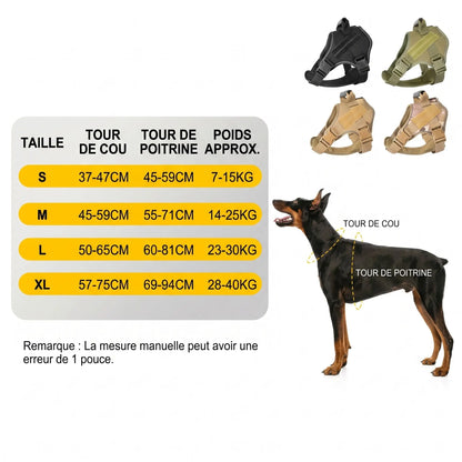 Harnais anti traction chien tactique contrôle total sans tirer