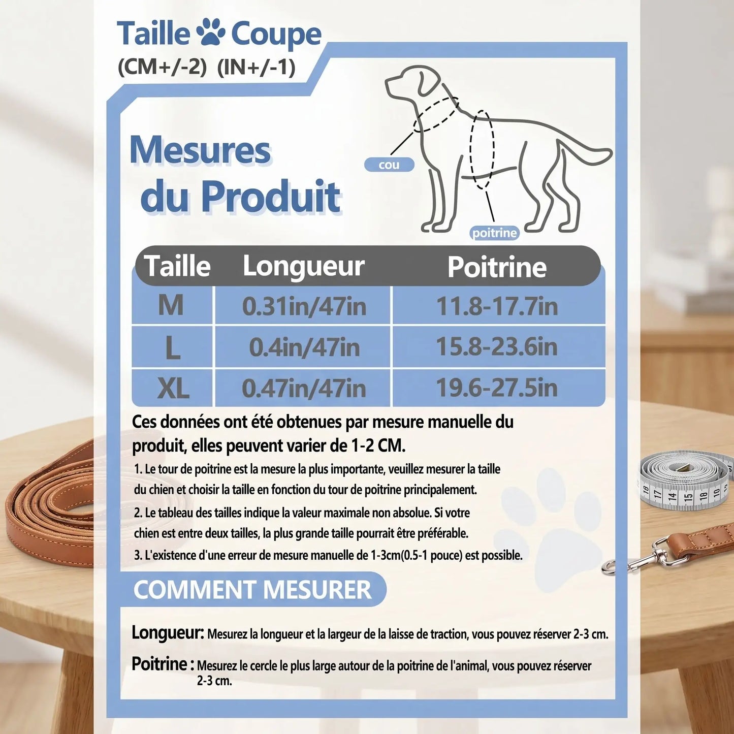Harnais pour chien pastel avec laisse assortie