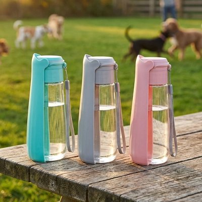 Gourde Chien 2 dans 1  réservoir d'eau intégré 