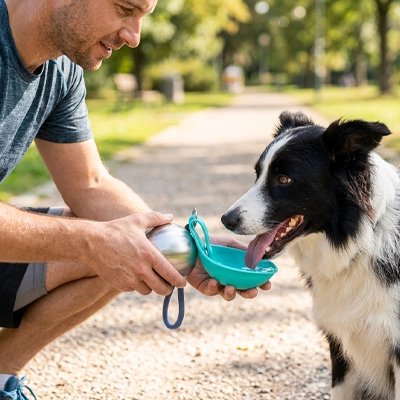 Gourde pour Chien /  Bol pliable ou escamotable