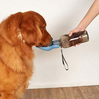 Gourde pour chien​ /  Bouteille 2 en 1: combine réservoir d'eau et abreuvoir intégré 