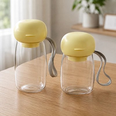 Gourde pour Chien fermeture sécurisée avec capuchon jaune 