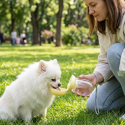 Gourde pour Chien fonctionnement simple d'une seule main