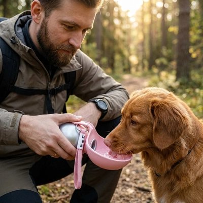 Gourde pour Chien / Système 2-en-1 compact