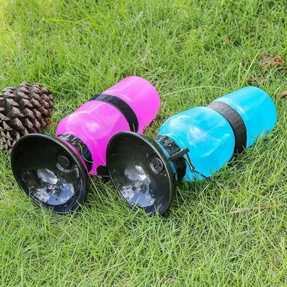 Gourde pour chien​/Bouteille portable 2-en-1: réservoir d'eau intégré 
