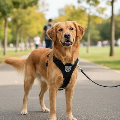 Harnais chien bien positionner autour de son corps