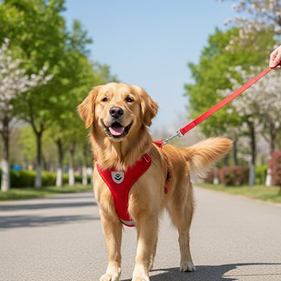 Harnais chien qui partage avec son maitre un moment de complicite