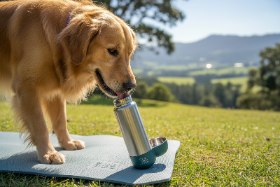 Gourde isothermique pour chien | 3-en-1 Nomade