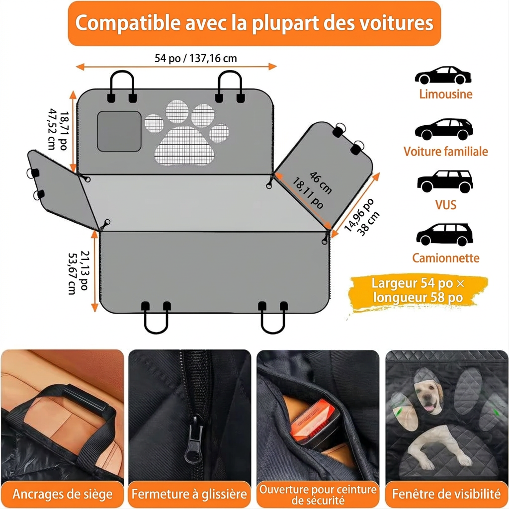Housse protection chien pour voiture | Prestige