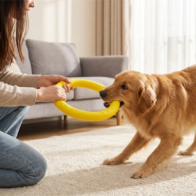 Jouet chien adapté aux jeux en intérieur comme en extérieur
