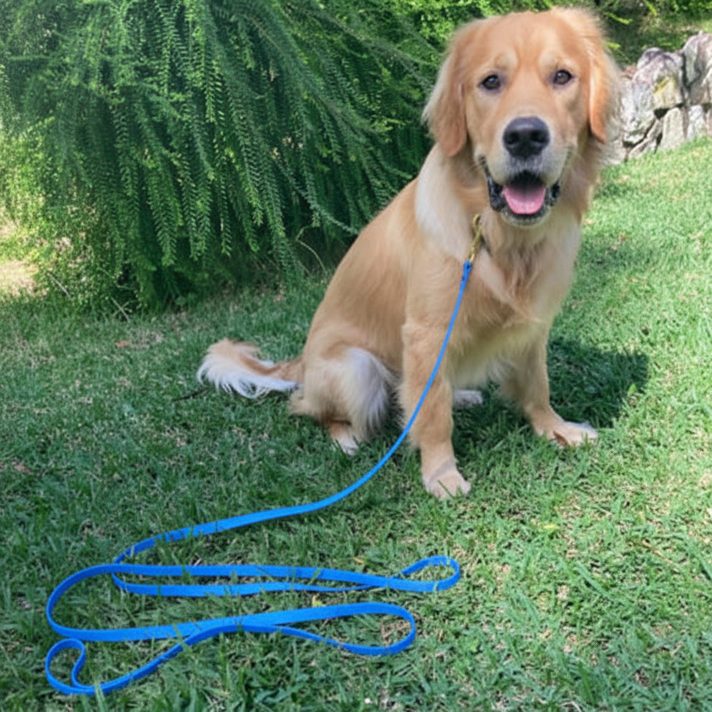 Longe pour chien bleue