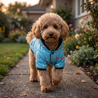 Manteau Chien bleu elegant et tres chaud
