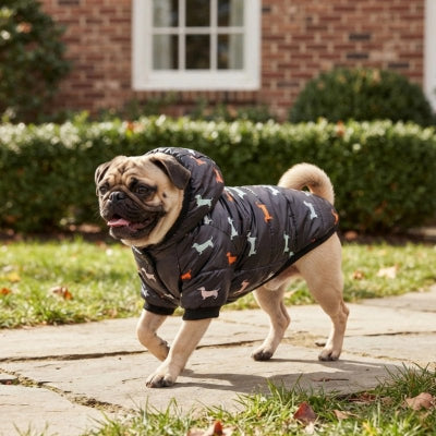Manteau Chien couleur noir coupe ergonomique