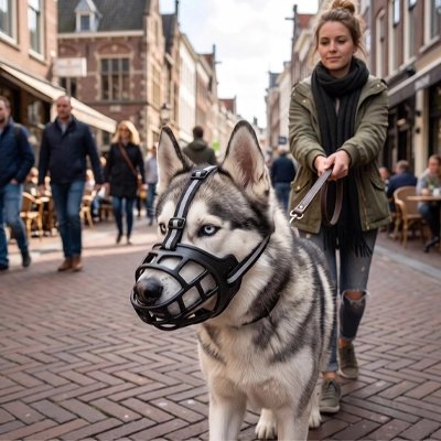 Muselière pour chien​  système de sangles ajustables