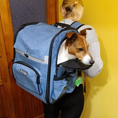 Sac de transport pour chien ouverture frontale panoramique