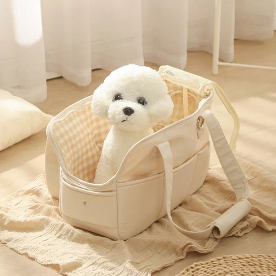 Sac de transport pour chien ouverture latérale avec fenêtre mesh