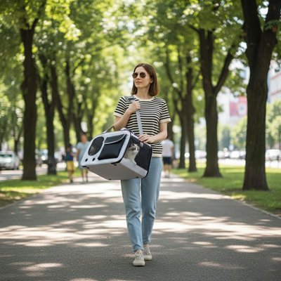 Sac de transport pour petit chien poignées ergonomiques 