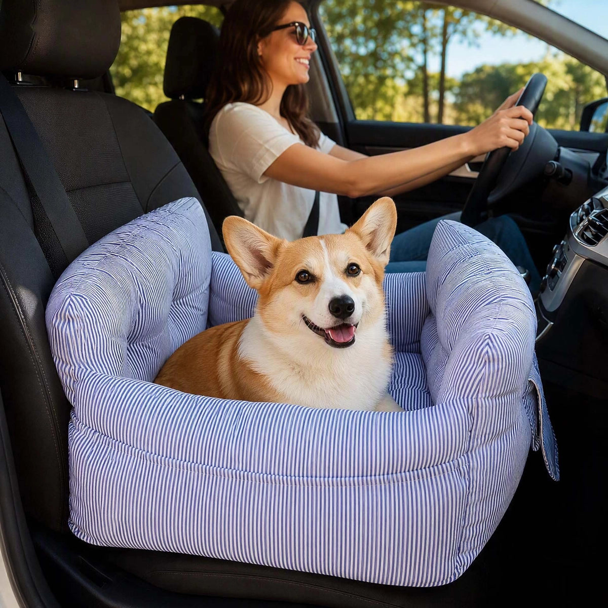 Siege chien voiture  pour promenade offrant un lieu confortable 
